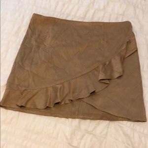 BB Dakota Suede Skirt with Ruffle